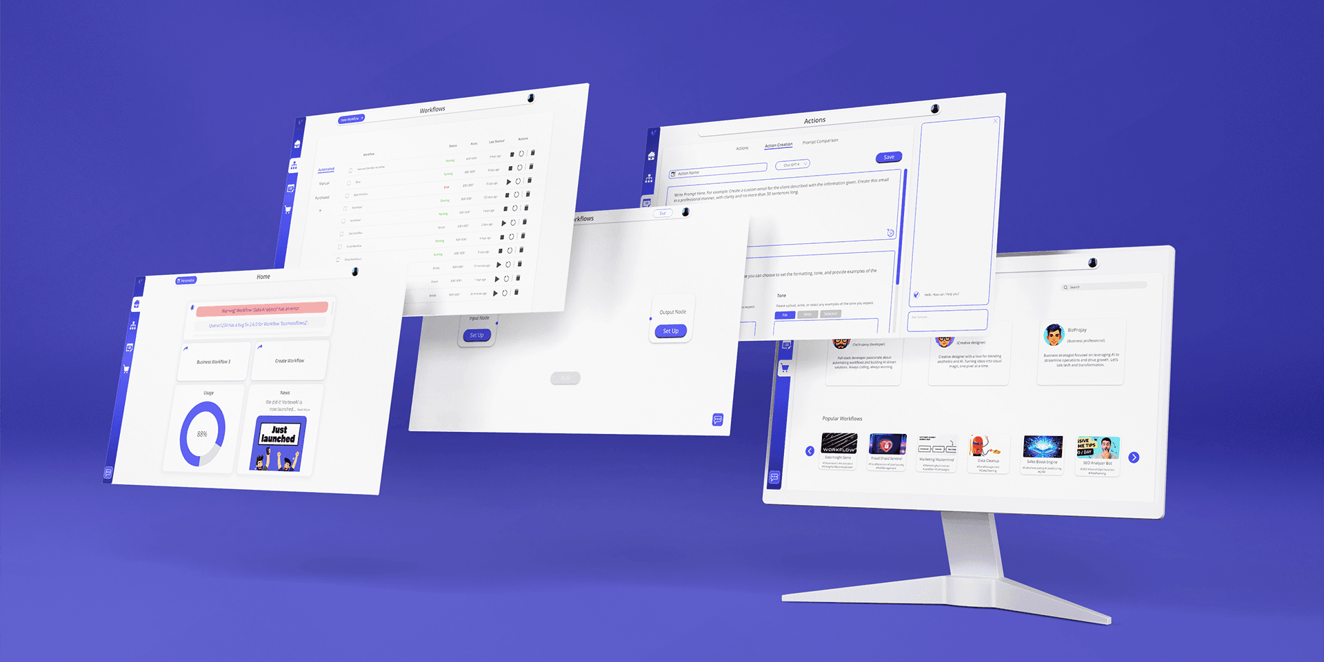VortexeAI pipeline editor preview